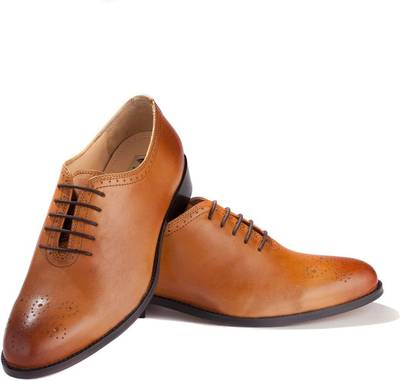 Walker Styleways Elite Single Cut Tan Leather Brogue Lace Up