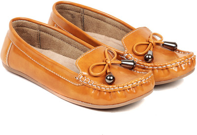 

TEN Tan Synthetic Leather Loafer Loafers For Women(Tan)