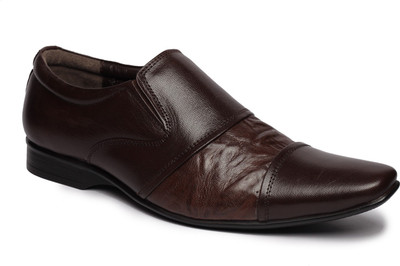 

Feather Leather 029 Slip On Shoes For Men(Brown)