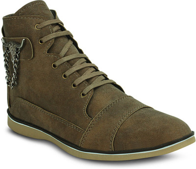 

Get Glamr Brown Mid Ankle Boots For Men(Brown