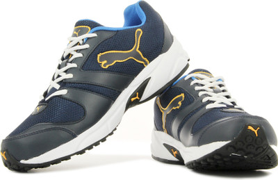 

Puma Strike DP Running Shoes For Men(Navy, Yellow), 03;blue;zinnia