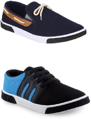

World Wear Footwear Combo-417 347- Casuals For Men(Black, Blue, Multicolor