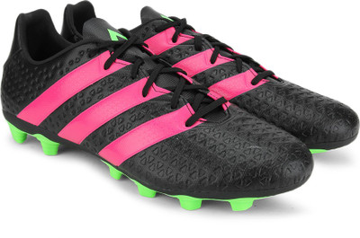 

ADIDAS ACE 16.4 FXG Men Football Shoes For Men(Black, Green, Pink), Cblack/shopin/sgreen