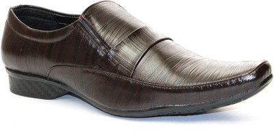 

Guava Textured Brown Slip On Shoes For Men(Brown, 03;brown