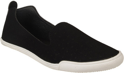 Flat n Heels Canvas Shoes For Women(Black)