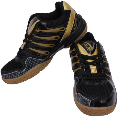 

V22 Turbo Badminton Shoes For Men(Multicolor, Black::gold