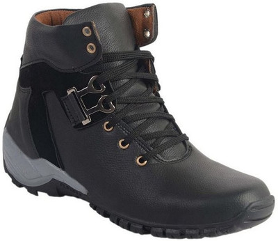 

Shoe Island Designer Black Ankle-Length Boots Boots For Men(Black
