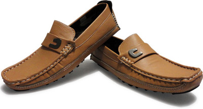 

Sea Green Best Faux Leather Loafers For Men(Tan