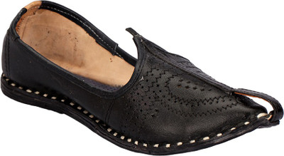 Ethnic Collection Hard Rubber Jutis For Men(Black