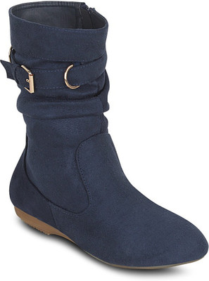 

Get Glamr Chukka Zipper Boots For Women(Blue