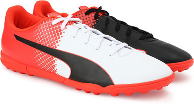 

Puma evoSPEED 5.5 TT Football Shoes For Men(Orange, Puma black-puma white-red blast