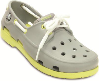 Crocs Boys & Girls Sports Sandals, Light grey/chartreuse