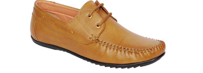 

AK traders I shoes Beige color laced shoes Loafers For Men(Brown