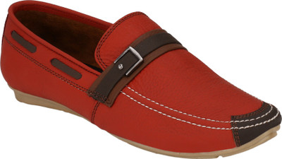 

Pureits Leathers Loafers For Men(Red