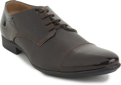 

Metrogue Shining Patent Based Party Wear Shoe Lace Up For Men(Tan, Black)