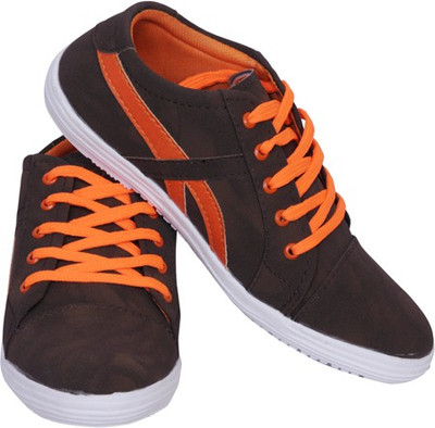 

Smoky Brown Canvas Casual Shoes For Men(Brown)