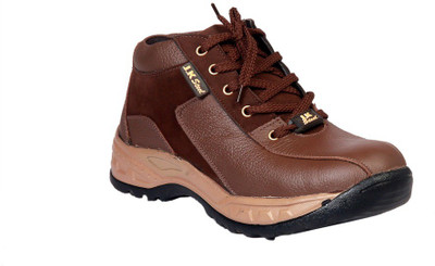 

JK Port Brown Faux Leather Safety Shoe For Men(Brown
