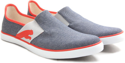 

Puma LazySlipOnIIDP Men Canvas Shoes For Men(Grey, Orange), Dark denim-gray violet-grenadine