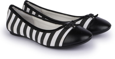 

Chemistry Stripe Ballerinas For Women(Black, Black/white