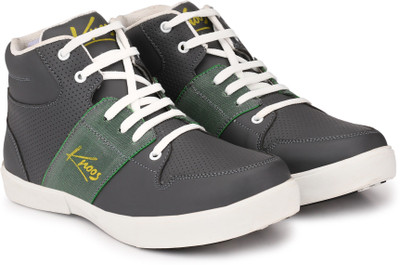 

Knoos El Ace 2 Mid PN Leather Sneakers Boots For Men(Grey