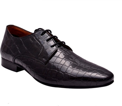 

Hirel's Croc Patent Leather Party Wear For Men(Black