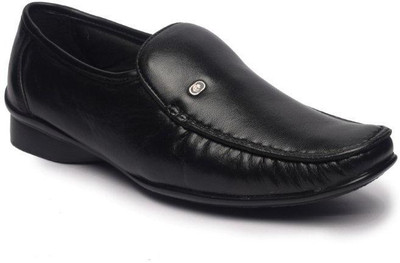 

Feather Leather Genuine Black Slip On Shoes For Men(Black)