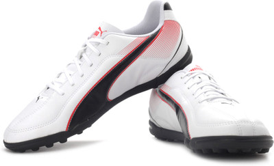 

Puma Esquadra TT Football Shoes For Men(Red, Black, White), 02;white;black;high risk red