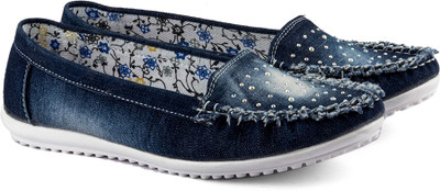 

Tashi Trendy Blue Silver Shiny Loafers Loafers For Women(Blue