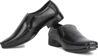 

Feather Leather Genuine Leather Men Black Formal Shoe Slip On For Men(Black