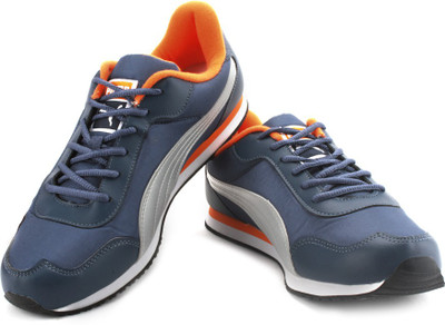 Puma Street Rider DP Men Sneakers For Men(Blue, Orange), Dark denim vibrant orange puma silver