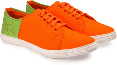 

Andrew Scott Men's Orange Canvas Sneakers For Men(Orange, Green