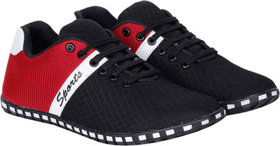 

Knight Ace 1030 Canvas Shoes For Men(Black), Black::red