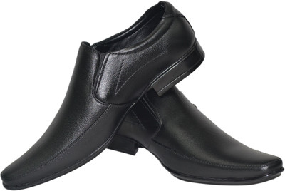 

Human Steps Leather Slip On Shoes For Men(Black)