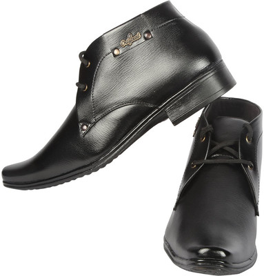

Zixer Imported Artificial leather Lace Up For Men(Black, Bold black