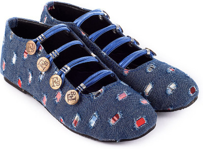 Myra Party Wear Bellies For Women(Blue, Dark blue rugged denim