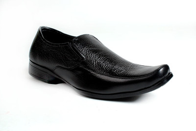 

Dolphin Miles Genuine Leather derby Slip On For Men(Black