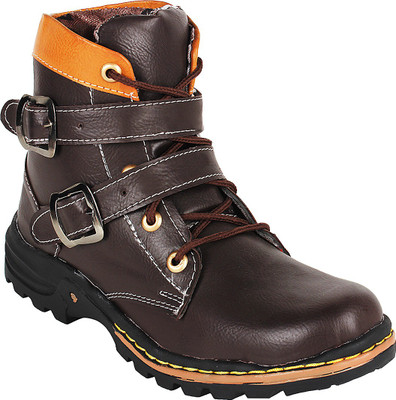 

Kraasa Solid Pattern Boots For Men(Brown), Chocolate brown