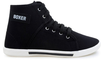 

Chevit Mens Black Canvas Sneakers For Men(Black