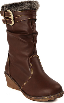 

Flat n Heels Boots For Women(Brown)