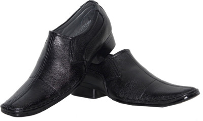 

Azzaro Black Cowboy Slip On Shoes For Men(Black