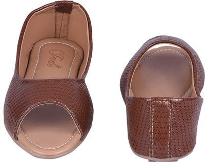 

Jade Chawal Peeptoe Bellies For Women(Brown)