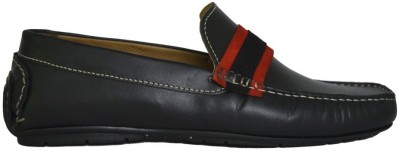 

Sa'cuir Genuine Leather Driving Loafers For Men(Black, Black-red