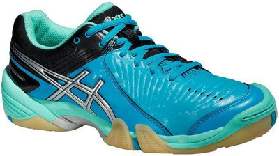 

Asics Gel-Domain 3 Men Multi Court Shoes For Men(Blue, Silver, Aqua mint::silver::electric blue