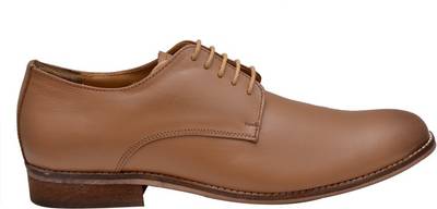 Hirel's Brown Leather Derby Lace Up Shoes