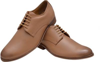 Hirel's Brown Leather Derby Lace Up Shoes