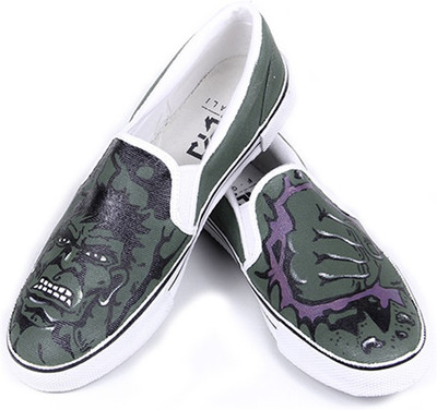 

F-Gali The Incredible Hulk Slip-on Shoes Canvas Shoes For Women(Multicolor
