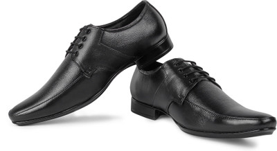 

Feather Leather Genuine Leather Men Black Formal Shoe Lace Up For Men(Black