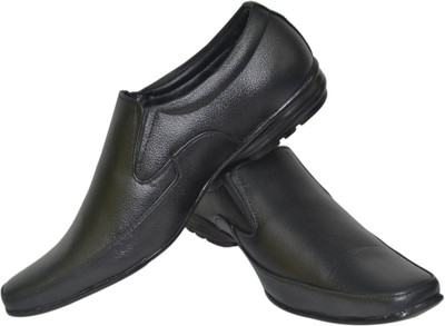 

Human Steps Leather Slip On Shoes For Men(Black)