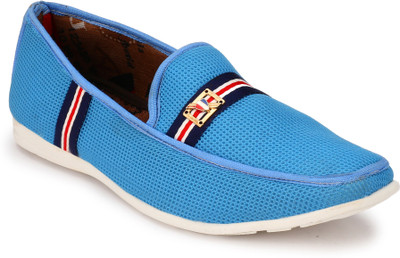 

Knoos Color Canvas Loafers For Men(Blue, Sky blue