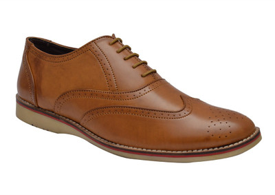 Fentacia Brogue Lace Up Shoes For Men(Tan